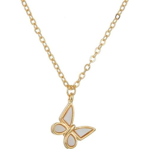 YADA Fashion Gold color Butterfly Shape Chain Presents&Necklace For women alloy Necklaces Statement Butterfly Necklace SE200055