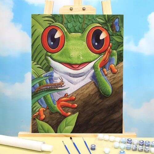Animal Frog DIY Paint By Numbers Set Oil Paints 40*50 Boards By Numbers Home Decor For Children Handicraft For Wholesale