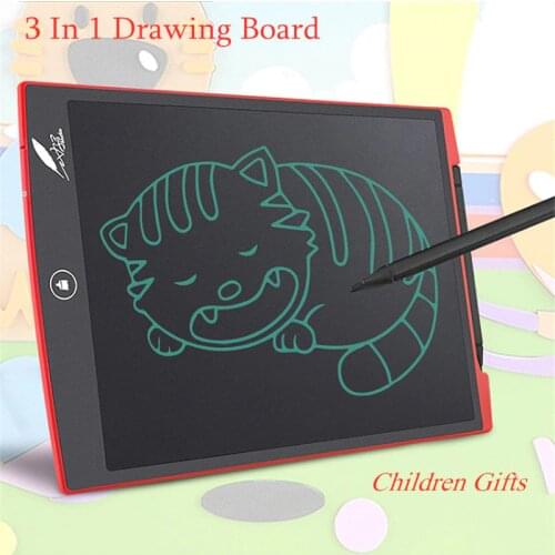 12 Inch LCD Writing Tablet LCD Handwriting Pads 3 In 1 Mouse Pad Ruler Drawing Tablet Writing Board Children Kids Gifts