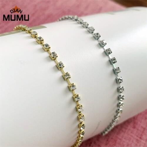 2021 New Thin Gold Silver Slim Stone Chain Necklace Banquet Wedding Jewelry High Collar With Chain Necklace For Women Gift