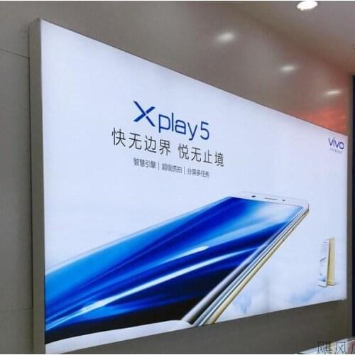 Aluminum Poster Frame + Backlit Tension Fabric Banner with silicon edge + LED lights + Transformer