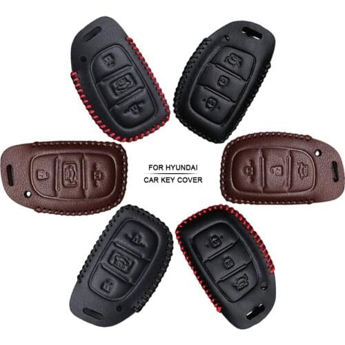 Car Accessories Key Cover Case For Hyundai Getz Elantra Sonata Mistra Kona Santa fe Hand-woven Smoky Grey Metal Keyring Keychain