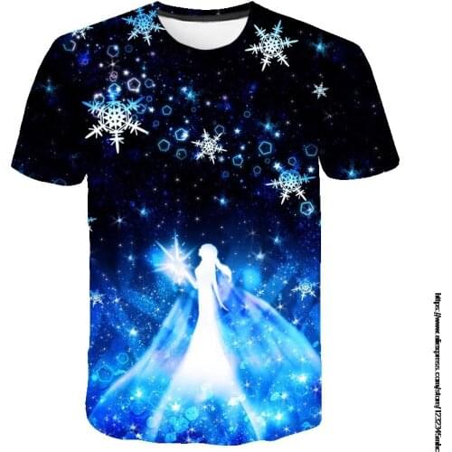 Disney childrens t shirt Frozen Elsa Baby Boys Girls T-shirt Boys T-shirt Cotton T-shirts Fashion Summer Childrens Clothing