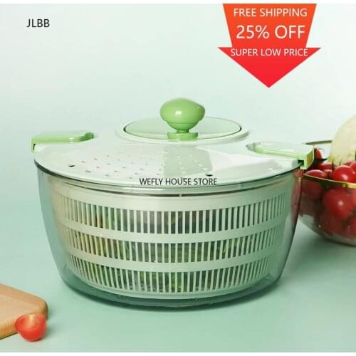 Vegetable And Fruit Vegetable Drain Basket Dehydrator Multifunctional Household Dryer Basket Shake Plastic Kitchen Tool Spinner