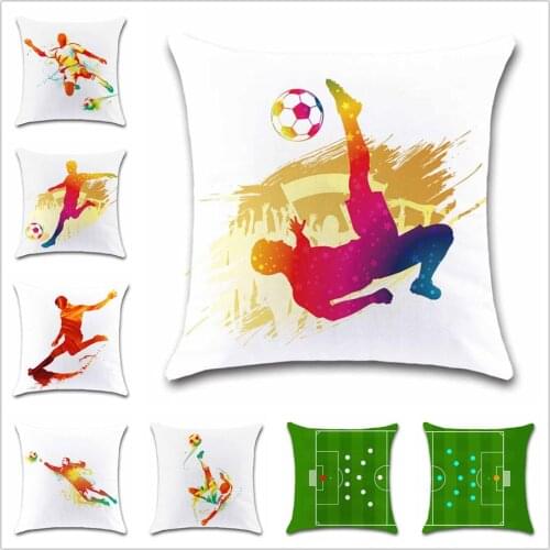 Footbal sport art pattern Cushion Cover Decorative Home sofa shop car chair seat white kids bedroom decor pillowcase friend gift