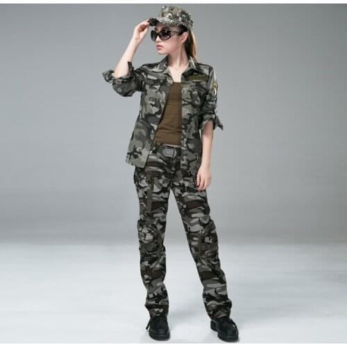 Free Knight Women Outdoor camping Army female Multi pocket clothing CS camo Hiking tactical jacket pant 101 uniform suit