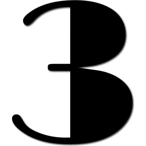 Customized Floating HOUSE NUMBER 3 Acrylic Large Cool Stylish Modern Gloss Black