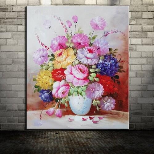 Mintura Hand Painted Flowers Oil Painting On Canvas Modern Abstract Poster For Living Room Home Decoration Wall Art Picture Gift