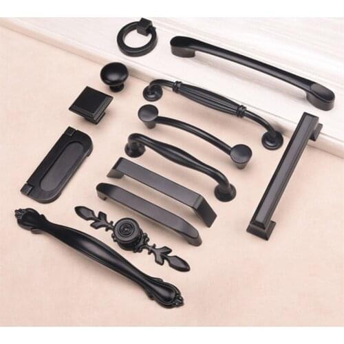 KK&FING Aluminum Alloy Black Cabinet Pulls Kitchen Cupboard Handles Drawer Knobs for Furniture Door Knobs Hardware Accessories