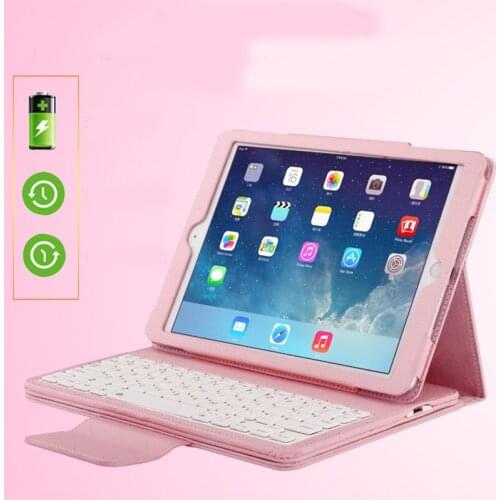 Keyboard Case for Apple iPad ，Folding PU Folio Cover with Removable Bluetooth Wireless Keyboard for iPad Tablet