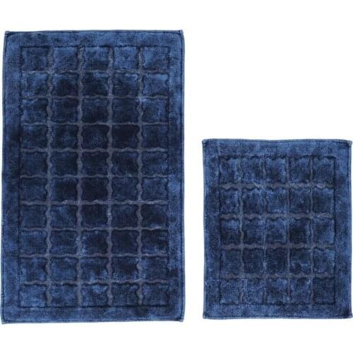 Pergamon Cotton Bath Mat Set 2 Li Navy Blue
