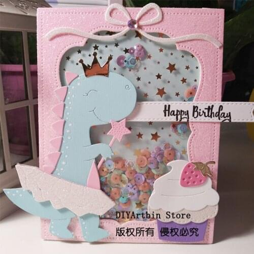 Cute Dinosaur Cutting Dies Stencil Embossing Frame Dies For Card Making New For 2020