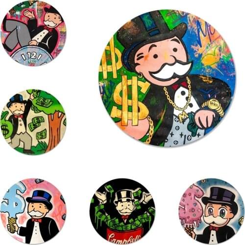Cartoon Dollar Monopoly Badge Brooch Pin Accessories For Clothes Backpack Decoration gift 58mm