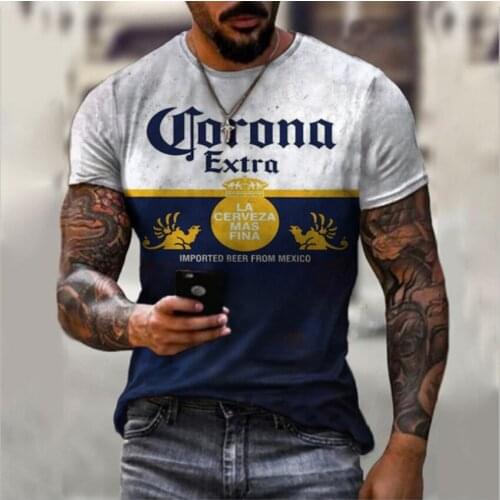 2021 Summer Retro Style Casual T-shirt Street Fashion Men Monogram Printed T-shirt Short-sleeved Loose Oversized T-shirt