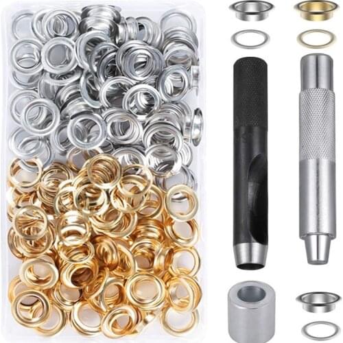 120 Set 1/2 Inch Grommet Tool Kit with 3 Pcs Installation Tools for Fabric, Canvas, Curtain, Clothing, Leather