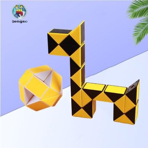 Original Speed Magic Cube Snake Puzzle Ruler Twist 24 Blocks Educational Funny Toys For Children