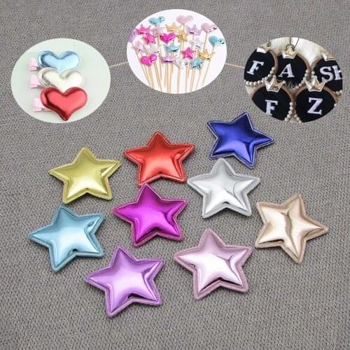 50pcs PU Leather Patches Shiny Smooth Crafts Stars Accessories Art And Craft Accessories Patches For Clothing Garment Decorative