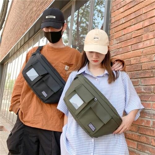 Large Capacity Casual Canvas Bag Unisex Chest Pouch Travel Sport Waist Pack MultiFunction Messenger Crossbody Bag Men Belt Pouch