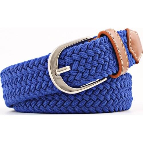Braided waistband 100-120cm Casual stretch woven unisex Canvas elastic belts for women/ Girls in Jeans bl553