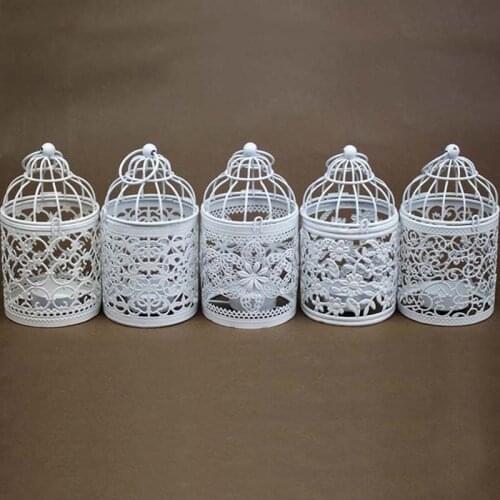 8*8*14CM Romantic candlestick Holder,Decorative Candle Lantern Stand,Nordic Vintage Metal House Candle Holders,Birdcage