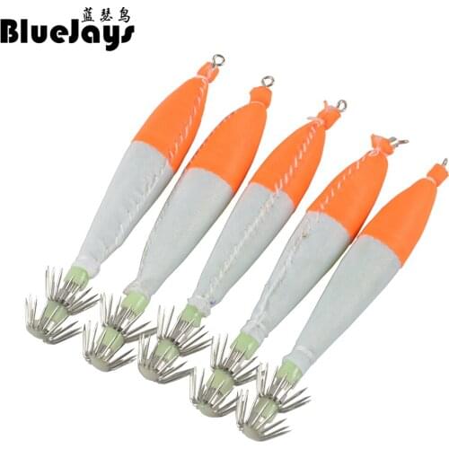 1pcs 10cm 5.5g Fish Hook Luminous Vivid Lifelike Simulation Squid Hook Fishing Tackle Lures Squid Jig Lures with Hook