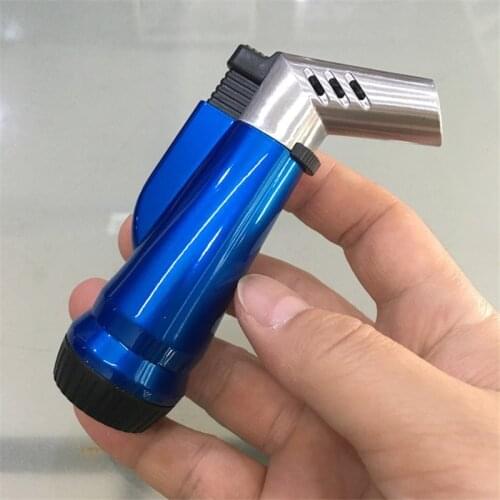 Cigar Cigarette Torch Turbo Lighter Portable Spray Gun Lighter Windproof Jet Butane Gas Pipe Welding Nozzle Inflatable Lighter