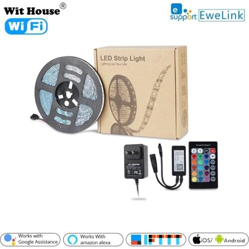 EWeLink smart home RGB ribbon LED strip light automation waterproof 5M WiFi Flexible RGB strip light work with Alexa Google Home