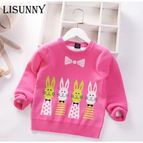 Girls Sweater 2021 Autumn Winter Cartoon Princess Baby Jumper Bow Children Sweaters Toddler Pullover Kids Knitted Clothes 2-7y