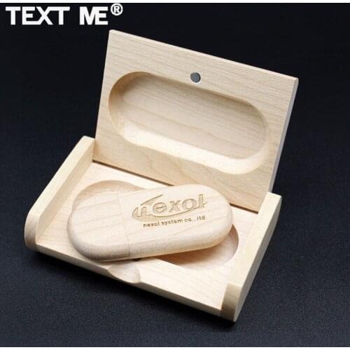 TEXT ME engrave wood Maple wood wooden +box LOGO print usb flash drive usb2.0 4GB 8GB 16GB 32GB 64GB photography gift
