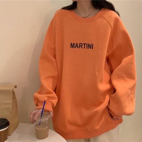 Womens Hoodies Solid Color Long Sleeves Oversize Cotton Loose Thin Pullover Wholesale 2021 Winter New Fashion Casual Clothes