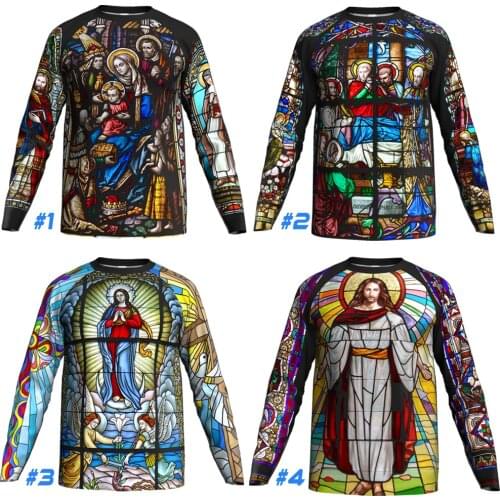 Motocross Cycling Jersey Bicycle Church Long Shirt MTB Bike Downhill Wear Clothing Sleeve Jesus Mountain Road Jacket Tight Top
