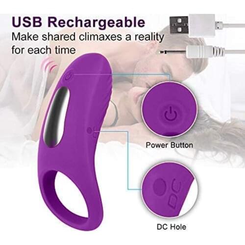 Vibrating Penis Ring Male Cock Ring Vibrator Rechargeable Clit Stimulator Delay Ejaculation Massager Sex Toys for Couples