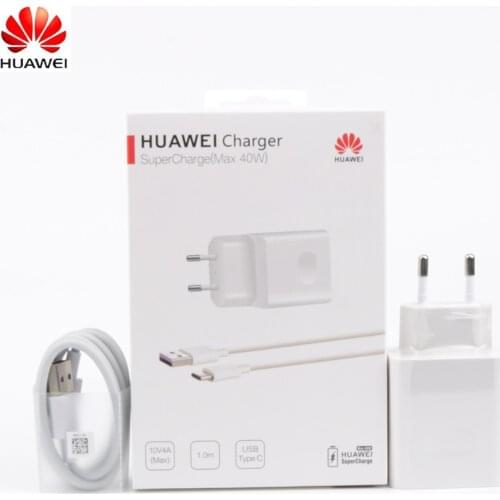 Huawei Charger 40W Original 10V4A Supercharge EU/US adapter 5A USB type c cable for nova 5 6 7 pro mate 20 30 pro p40 p30 pro