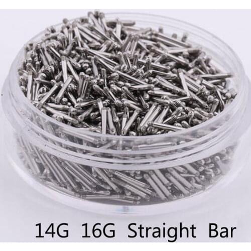 20pcs 14G 16G Stainless Steel Straight Bar Replacement Nose Barbell Earring Tongue Eyebrow Ring Body Piercing Jewelry