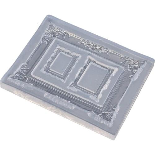 1pcs Crystal Epoxy Mold 3 Even Photo Frame Size Photo Frame Mirror For DIY Crafts Swing Table Stand Silicone Mold