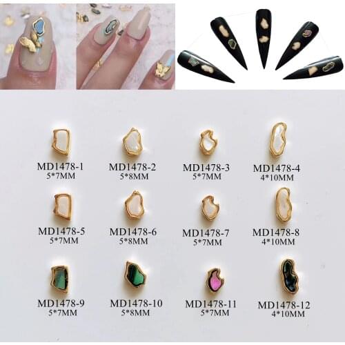 10pcs Nail Art Metal 3D Charms Shell Nail Art Deco Shell Deco with Irregular Design Deco MD1478
