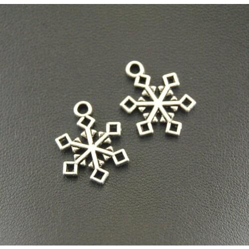 10pcs Metal Alloy Silver Color Snowflak Charm Jewelry Making DIY Handmade Craft 20x15mm A796