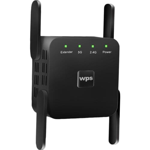 1200Mbps 2.4G 5G Wireless Wifi Repeater 4 Antennas Signal Booster UK Plug