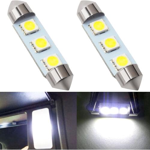 2PCS Festoon 360-degree Led Car Light White c5w DC 12v 31mm 36mm Reading Light dome license plate lamp auto license plate buld
