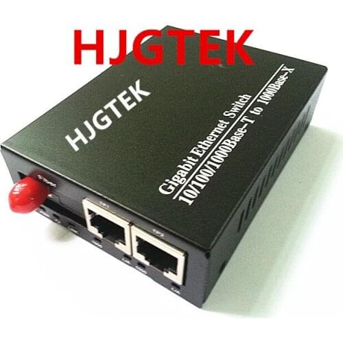 20km 10/100/1000M Fiber Media converter/transceiver/Gigabit Ethernet switch, 1FX+ 2 RJ45 ports, single mode single fiber FC