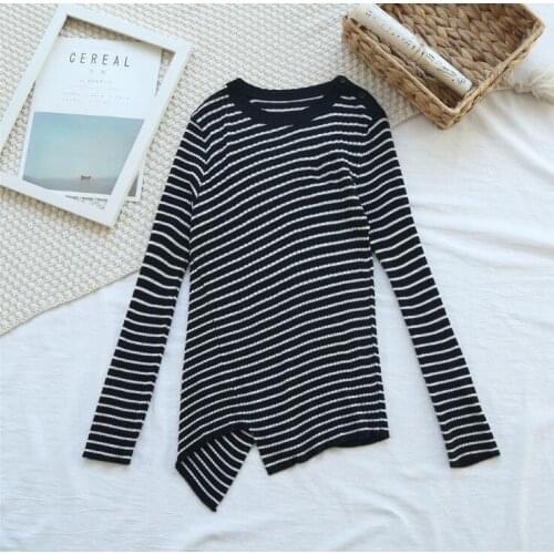 2021 Korea style girls striped t-shirt cotton full sleeve fashion spring girls top 4-9t A618