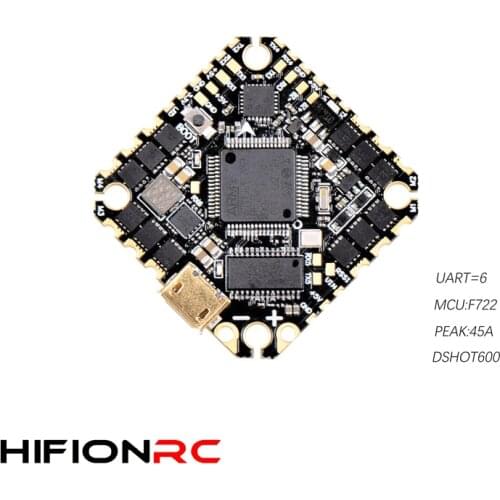 25.5mm HifionRC F7 AIO 25A/45A Flight Control MPU6000 F722 BLheli_S for RC FPV Racing Freestyle Cinewhoop Toothpick Duct Drone