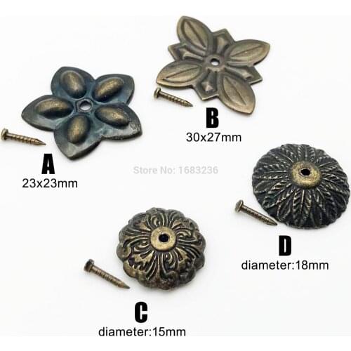 25pcs Antique Brass Upholstery Nail Jewelry Chest Wooden Box Corner Gift Wine Case Sofa Decorative Tack Stud Shim Pad Pushpin