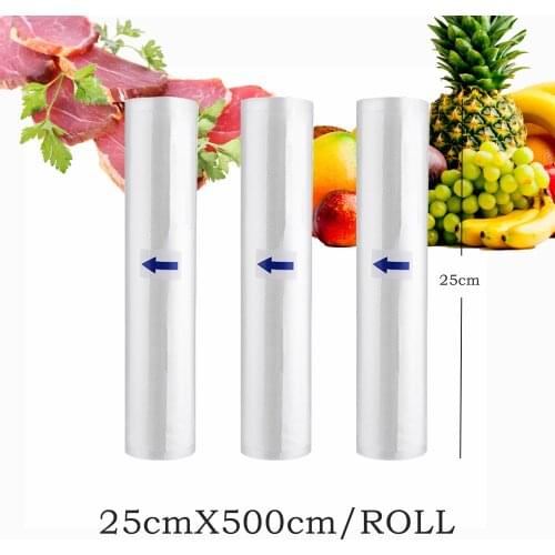 3 Rolls/Lot LIFE Kitchen Food Vacuum Bag Storage Bags For Vacuum Sealer Food Fresh Long Keeping 12+15+20+25+28cm*500cm