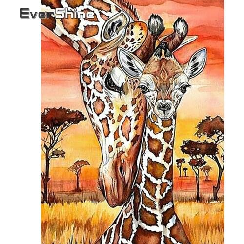 Evershine Diamond Painting Cross Stitch Kit Animals Deer Diamond Embroidery Cartoon Full Drill Square Diamond Mosaic Rhinestone