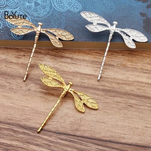 BoYuTe Wholesale (50 Pieces/Lot) Metal Alloy 36*43MM Dragonfly Hand Made Materials Diy Jewelry Findings Components