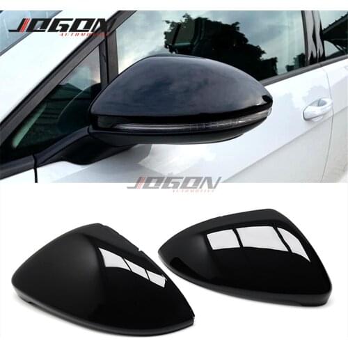 Black&Carbon Fiber For VW GOLF 7 MK7.5 Mk7 GTI R GTE GTD 13-20 Touran 2016 2017 Car Side Rear View Rearview Mirror Cover Caps