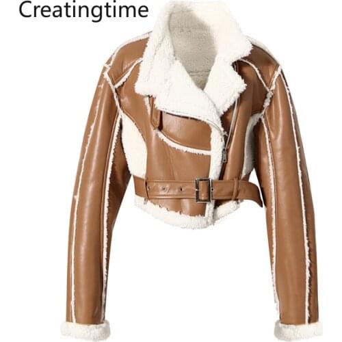 Женские кожаные пуховики CREATINGTIME China At AliExpress