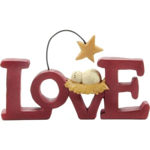 Decorative Love Letters and Baby Figurines Jesus Born to be Loved Home Decor Accessories Anniversary present to be New-Born Baby