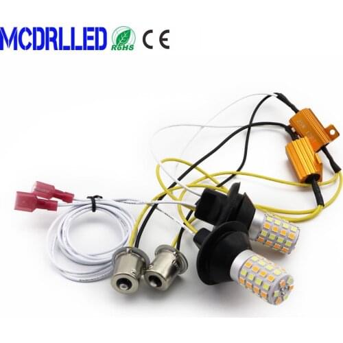 Dual Color 1156 Ba15s Led P21w Canbus Py21w Led Light Daytime Running Light turn Signal Dual Mode Drl Led External Lights